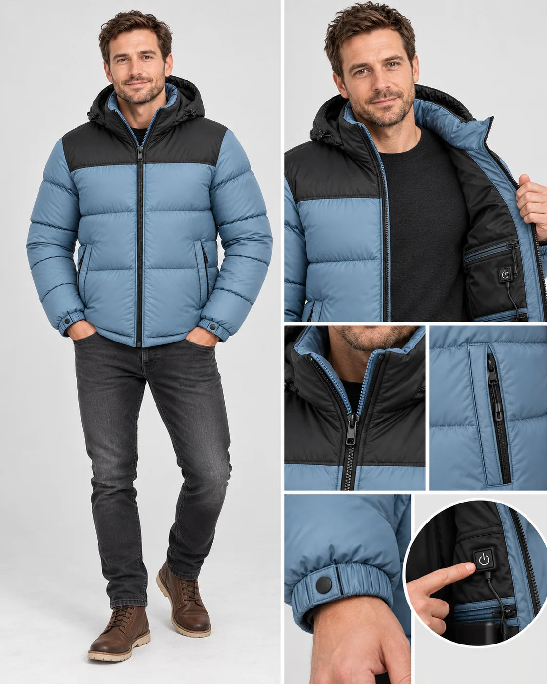Vattert varmejakke unisex PyreFit Gletor, helfigur