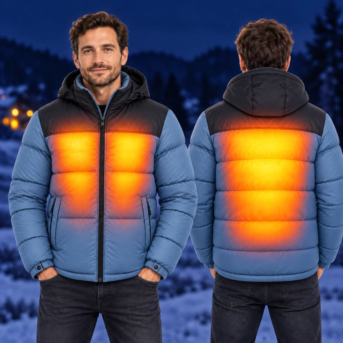 Vattert varmejakke unisex PyreFit Gletor – varme på bryst og rygg
