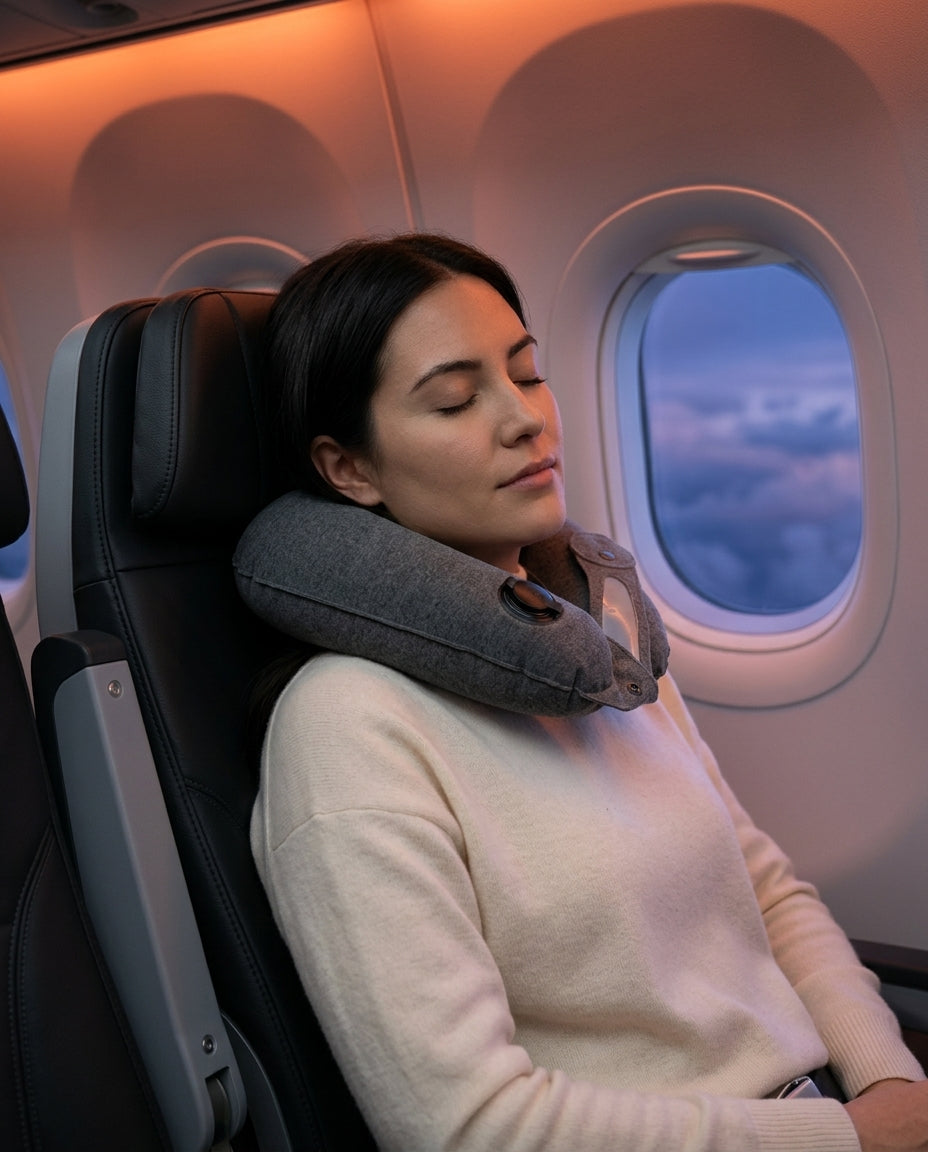 Nakkepute for fly og bil – oppblåsbar og plassbesparende for gode reiser – produktbilde 2