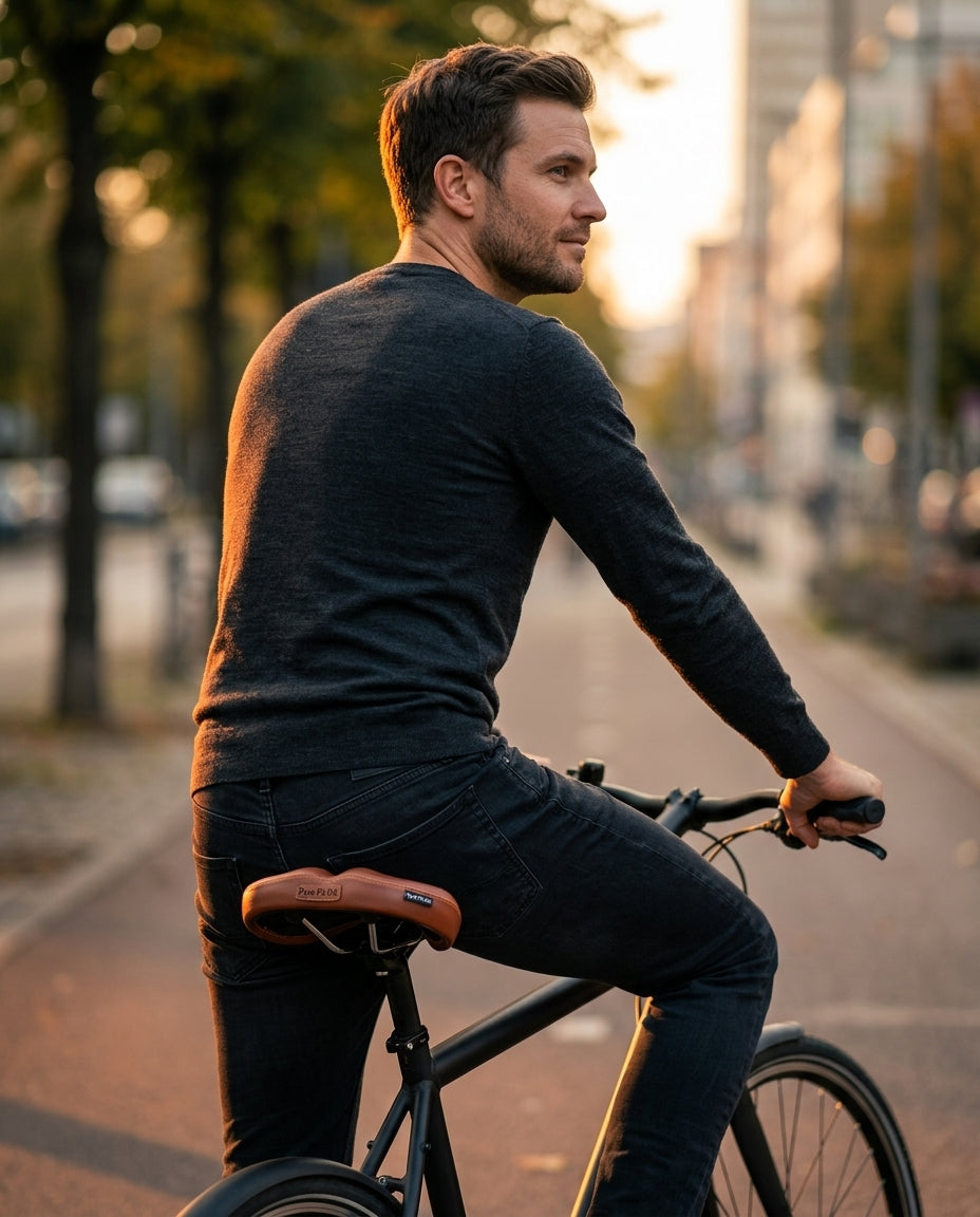 Bredt og ergonomisk sykkelsete – polstret komfort for lange turer og pendling – produktbilde 2