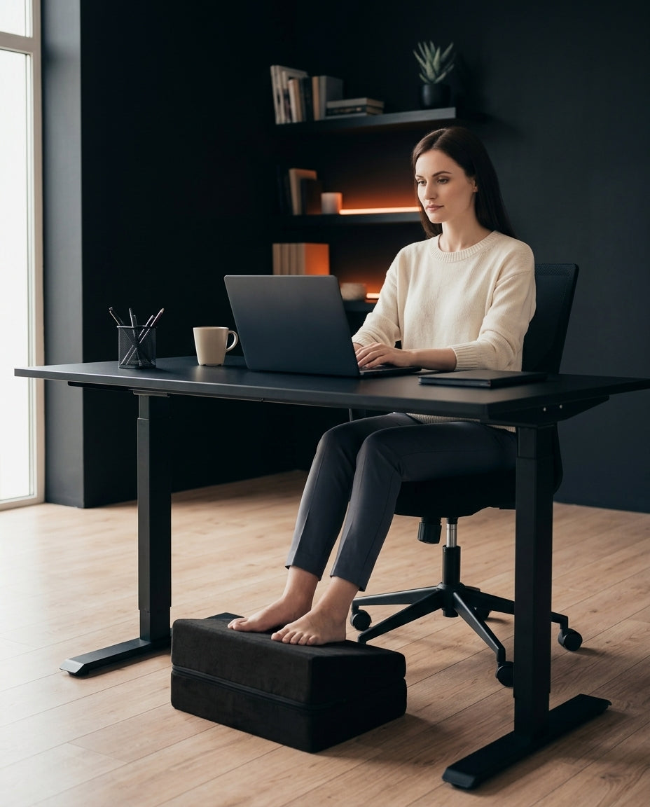 Ergonomisk fotstøtte for kontoret – 3 høyder for holdning og sittekomfort – produktbilde 2