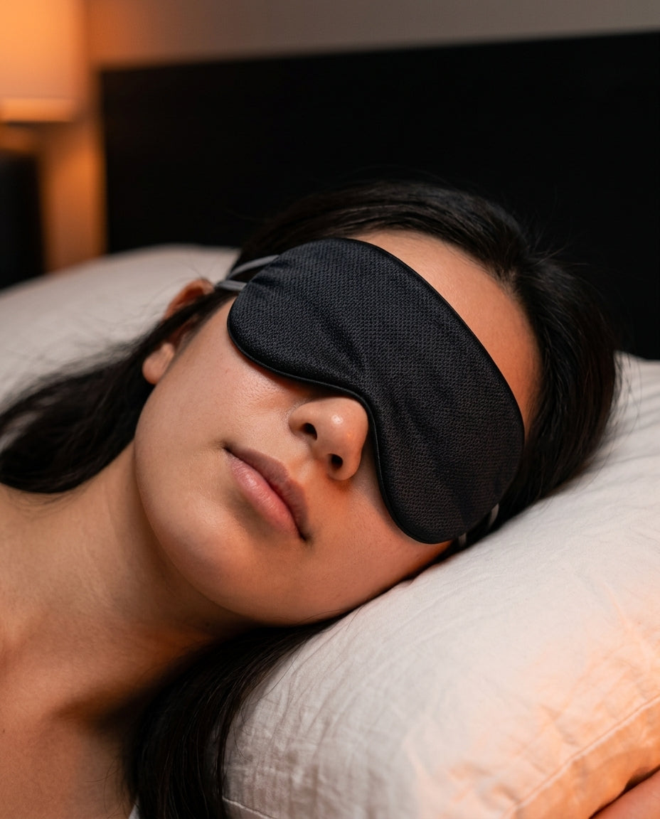 Sovemaske i silke med formet passform – fullt mørke hjemme og på farten – produktbilde 2