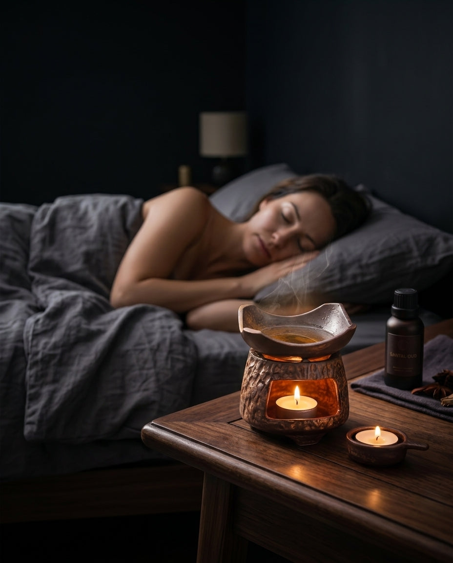 Duftlampe i keramikk for telys – varmt levende lys for avslappende kvelder – produktbilde 3