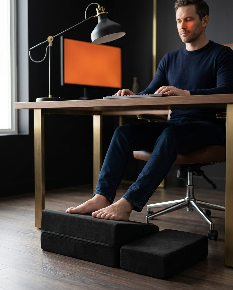 Ergonomisk fotstøtte for kontoret – 3 høyder for holdning og sittekomfort – produktbilde 3