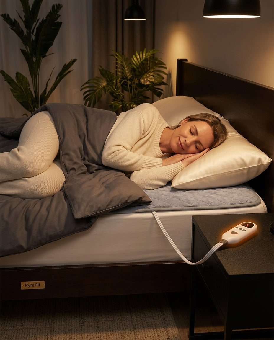 Elektrisk varmematte – 63 × 31 cm – bilde av en person under en dyne