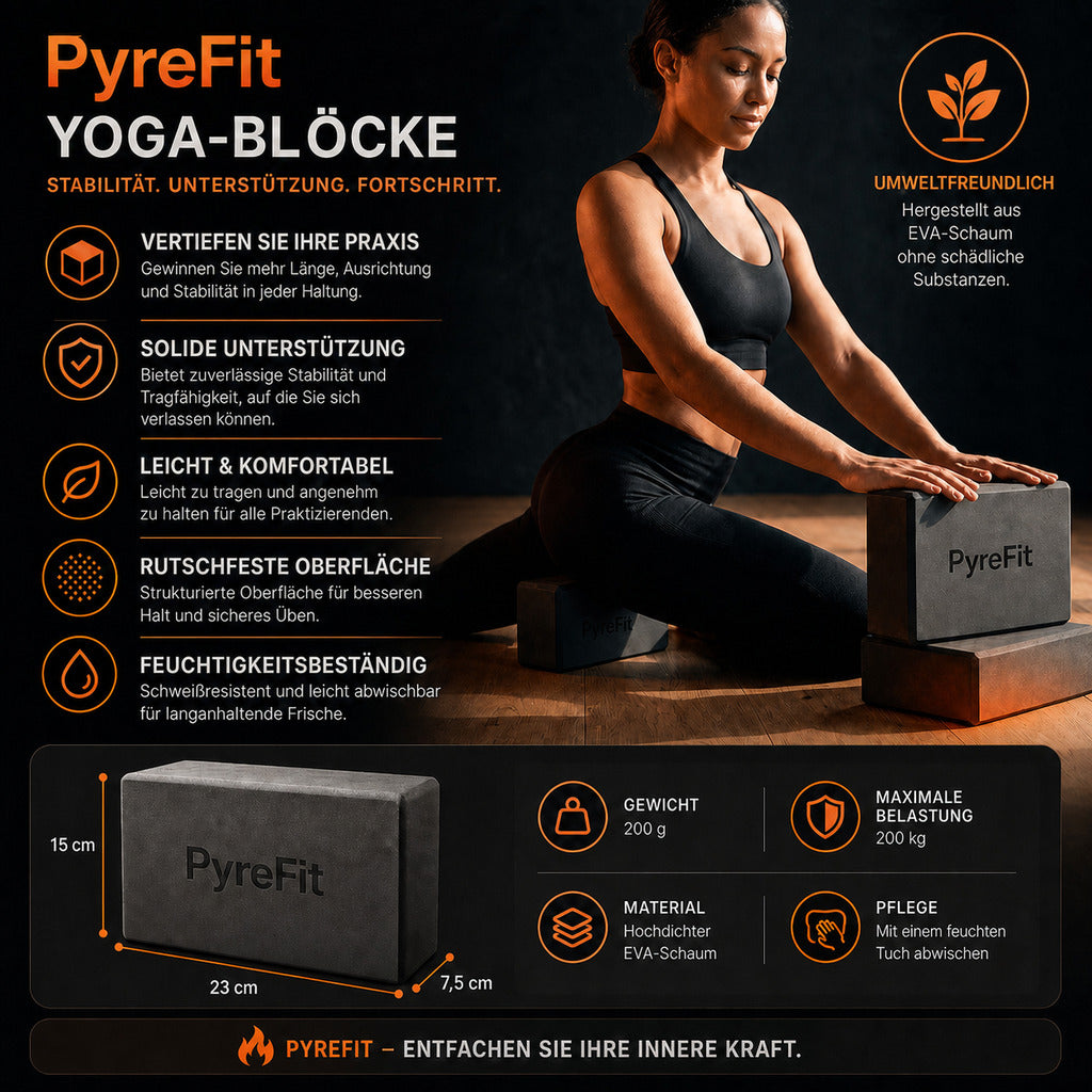 Yogablokk i EVA-skum 2-pk – støtte og innretting for yoga og pilates – produktbilde 3