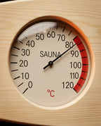 Badstutermometer og hygrometer i tre – varme og luftfuktighet med ett blikk – produktbilde 5