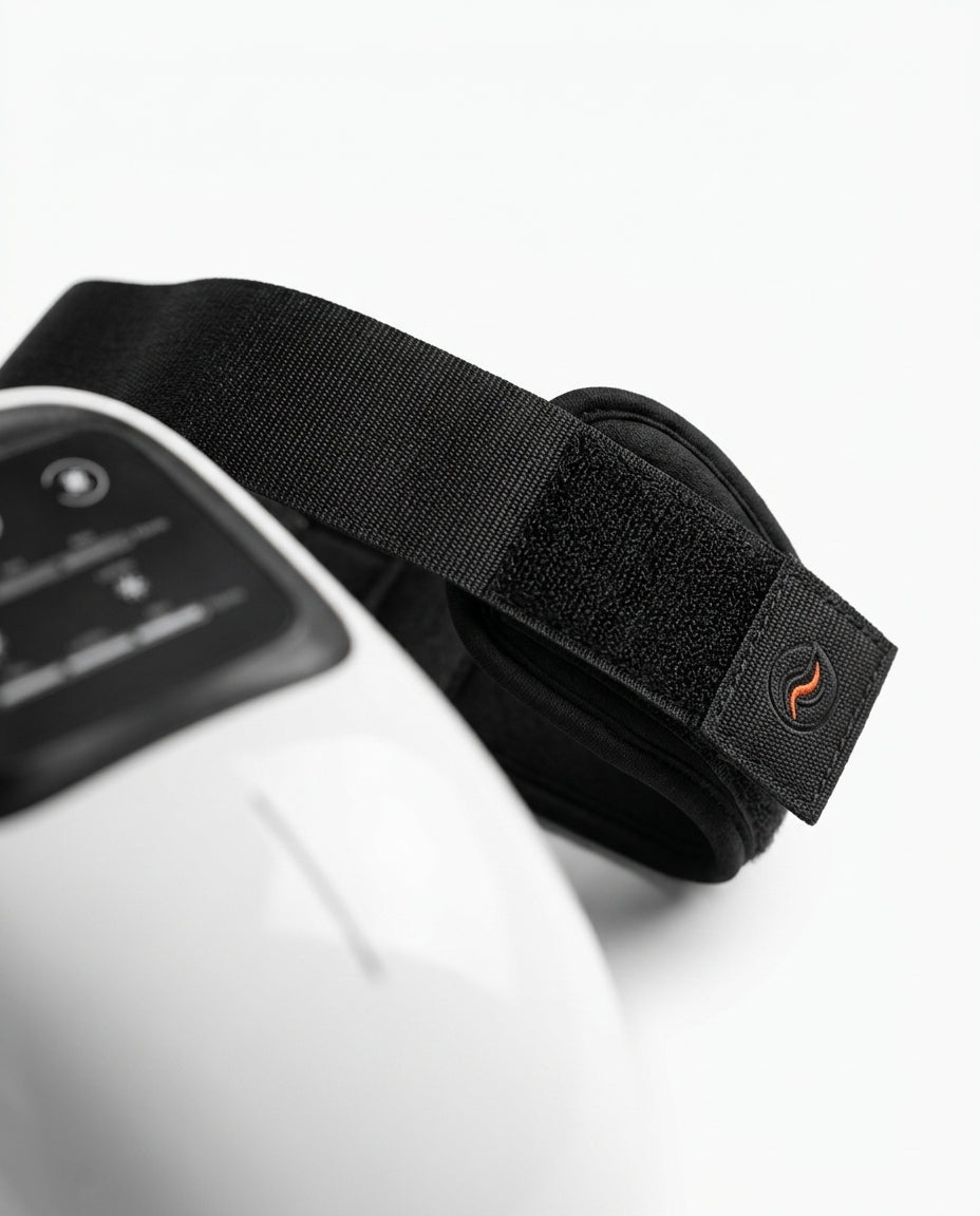 Knemassasjeapparat med varme – sidestropp og lukking
