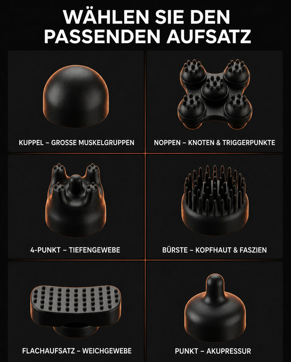 Massasjepistol med utskiftbare hoder – dypmassasje for muskler og restitusjon – produktbilde 8