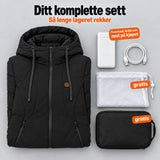 Komplett sett: Alpina, powerbank 20 000 mAh, ladekabel, vaskepose og veske