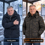 Sammenligning: vanlig vinterjakke og Alpino med varme