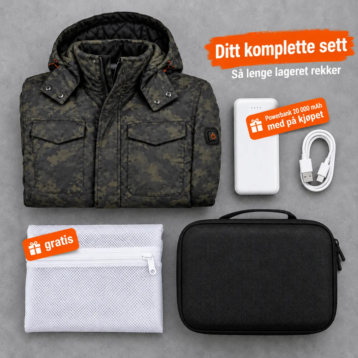 PyreFit Alpino – Varmejakke herre i kamuflasje