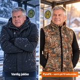 Sammenligning: vanlig vinterjakke og Altor med varme