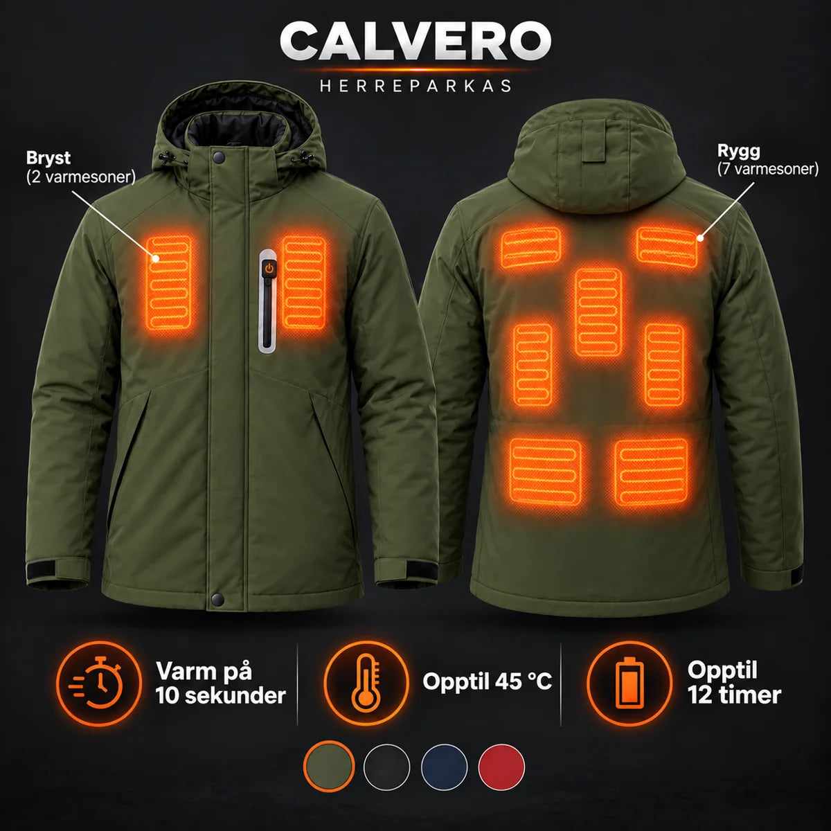 PyreFit Calvero – Oppvarmet parkas herre