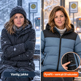 Sammenligning: vanlig vinterjakke og Gletor med varme