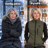 Sammenligning: vanlig vinterjakke og Mellora med varme