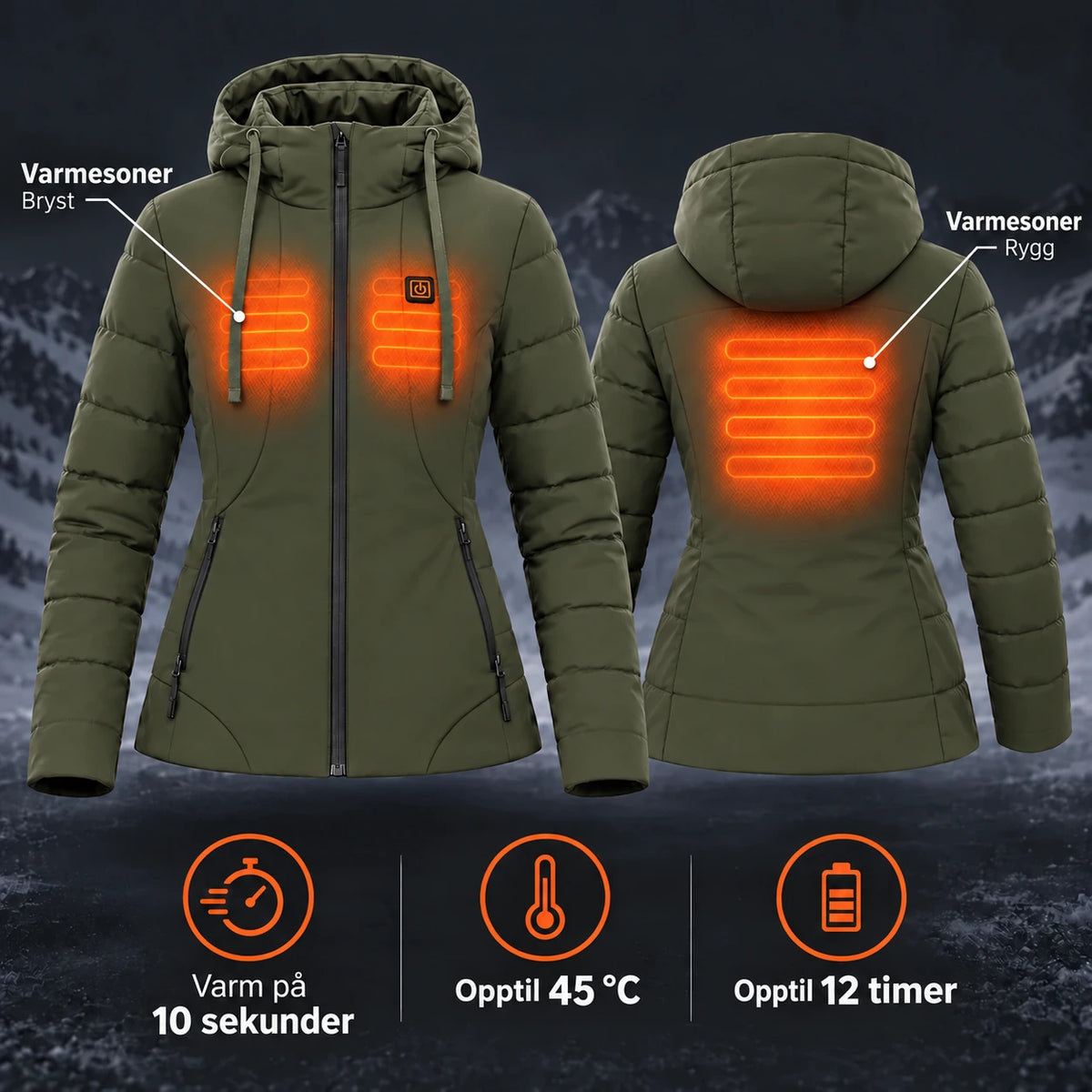 PyreFit Alpina i oliven – varmesoner