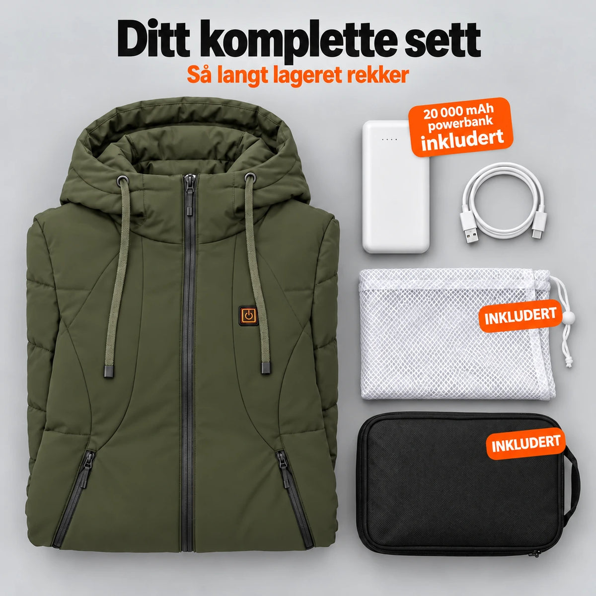 PyreFit Alpina i oliven – komplett sett