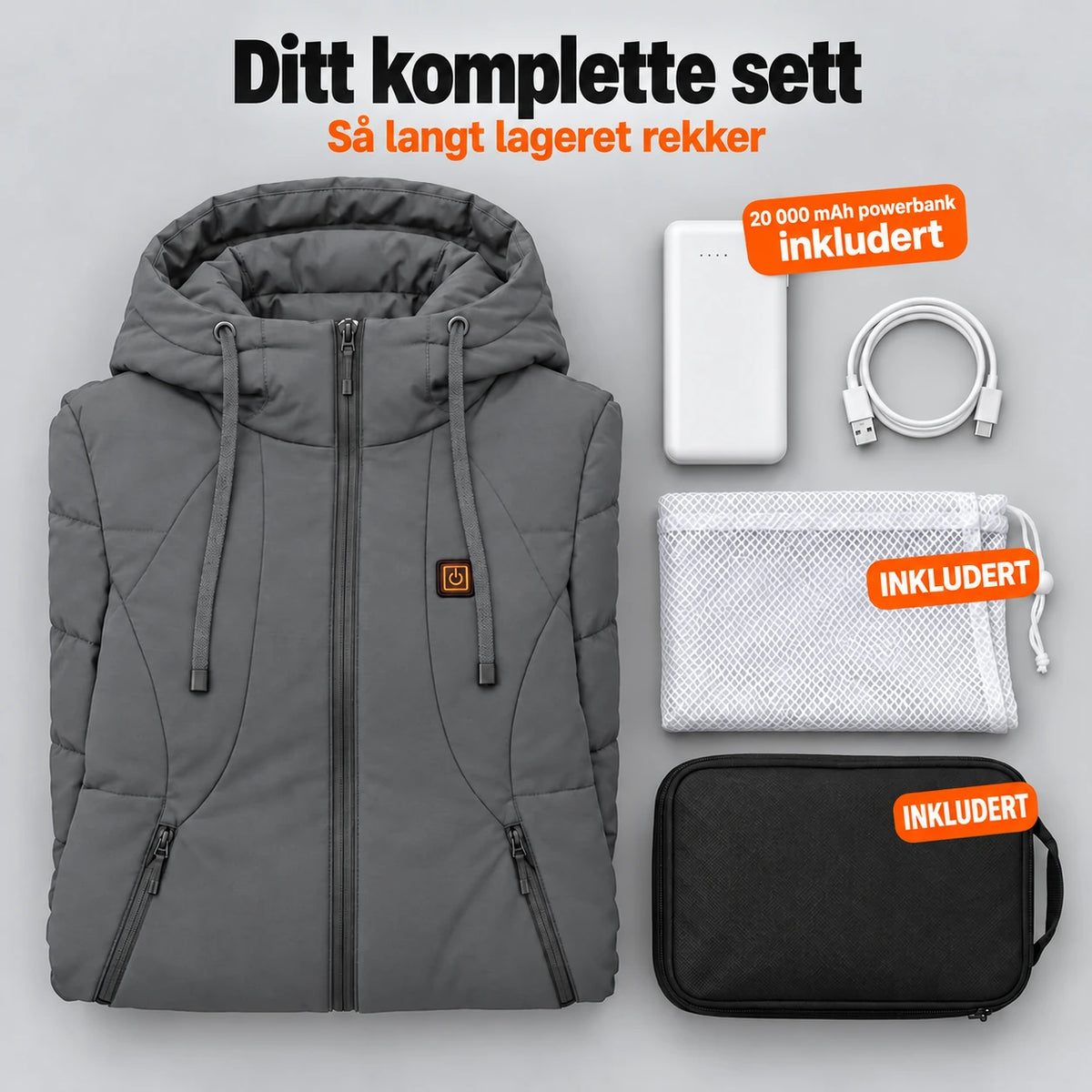 PyreFit Alpina i grå – komplett sett