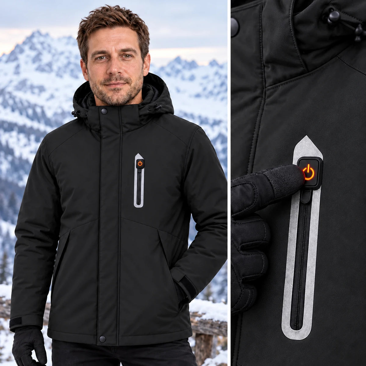 PyreFit Calvero i svart – betjening i nærbilde