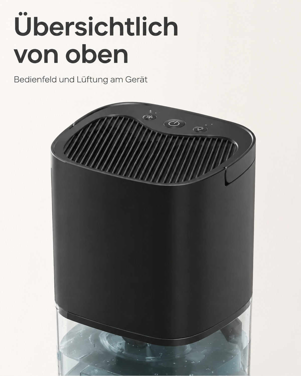 Mini-avfukter med 1-liters vanntank – svart – produktbilde 4