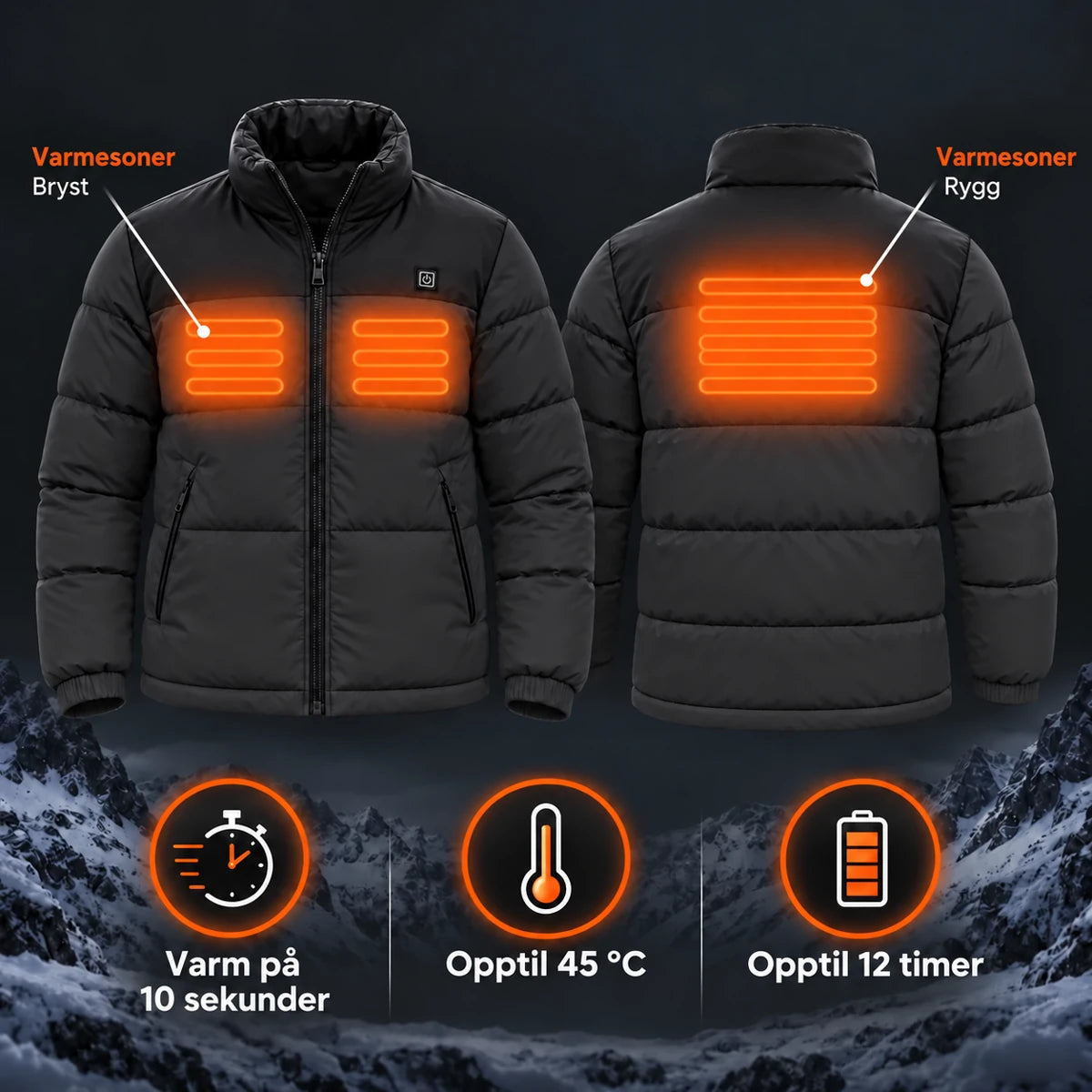 PyreFit Elaron i svart – varmesoner