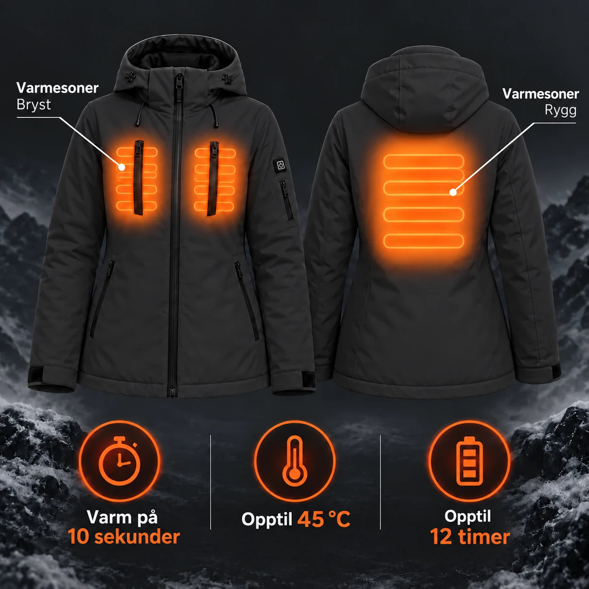 PyreFit Glacio i svart – varmesoner