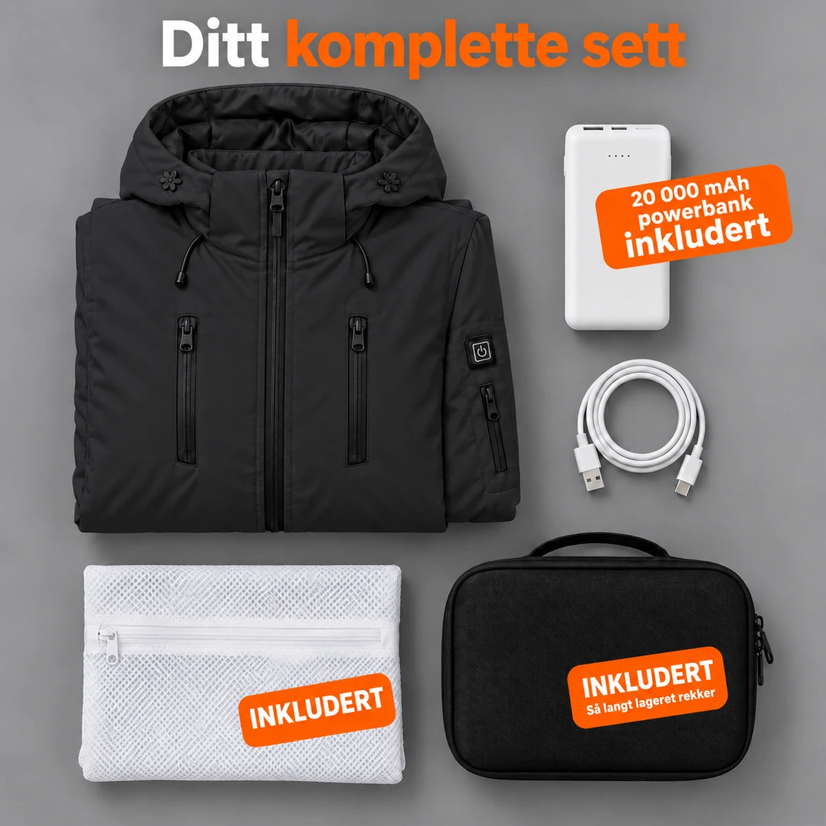 PyreFit Glacio i svart – komplett sett