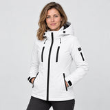 Oppvarmet parkas dame PyreFit Glacio, på modell, forfra