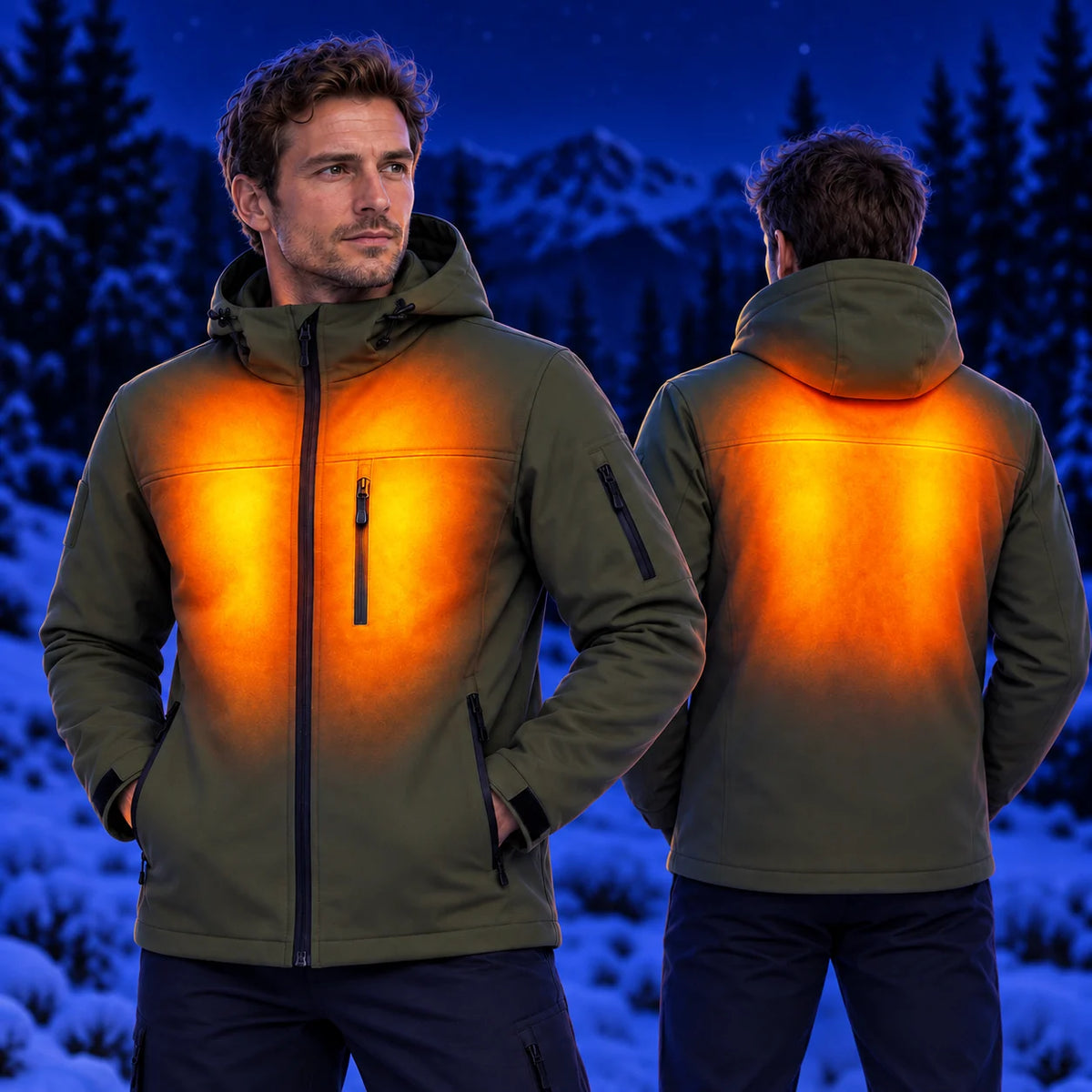 Varmejakke i softshell PyreFit Novera – varme på bryst og rygg