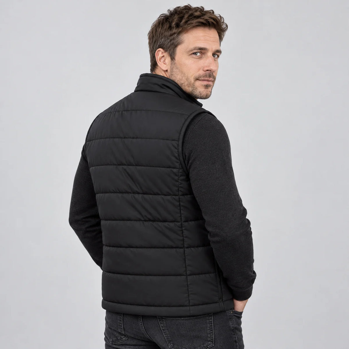Vattert varmevest unisex PyreFit Pivotan, bakfra