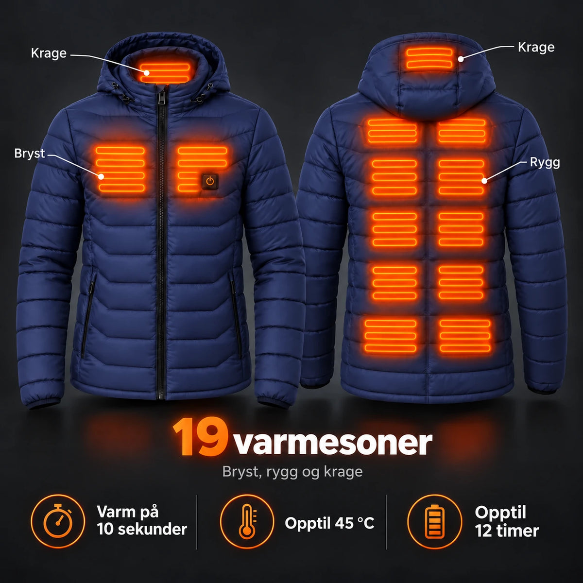 PyreFit Rangor i marineblå – varmesoner