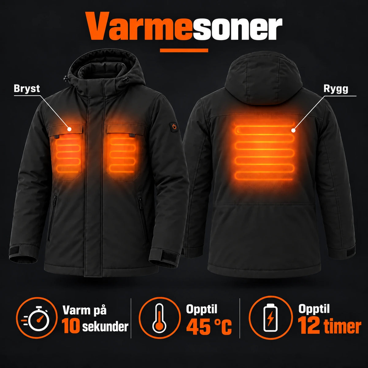PyreFit Regaro i svart – varmesoner