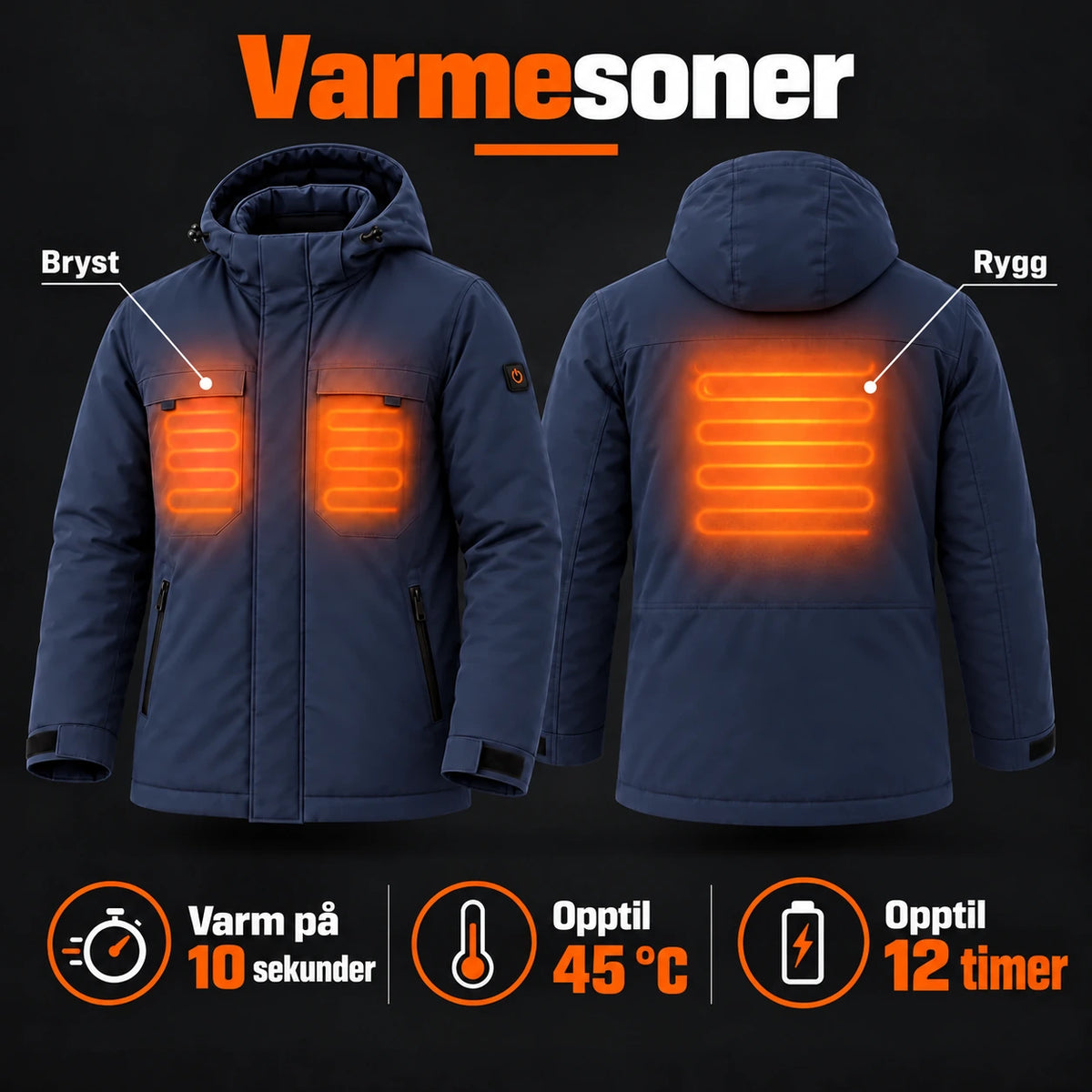 PyreFit Regaro i marineblå – varmesoner
