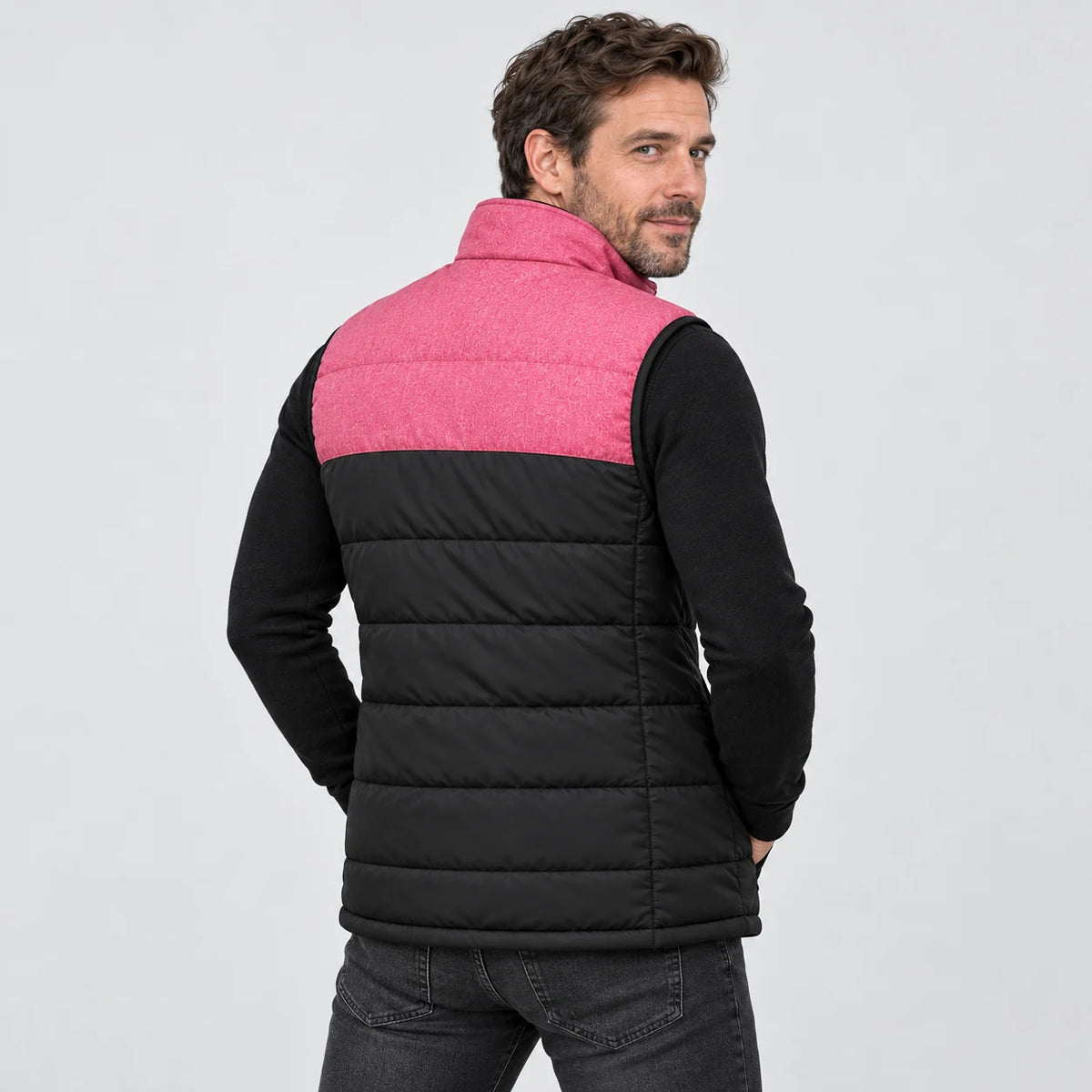 Vattert varmevest unisex PyreFit Rundor, bakfra