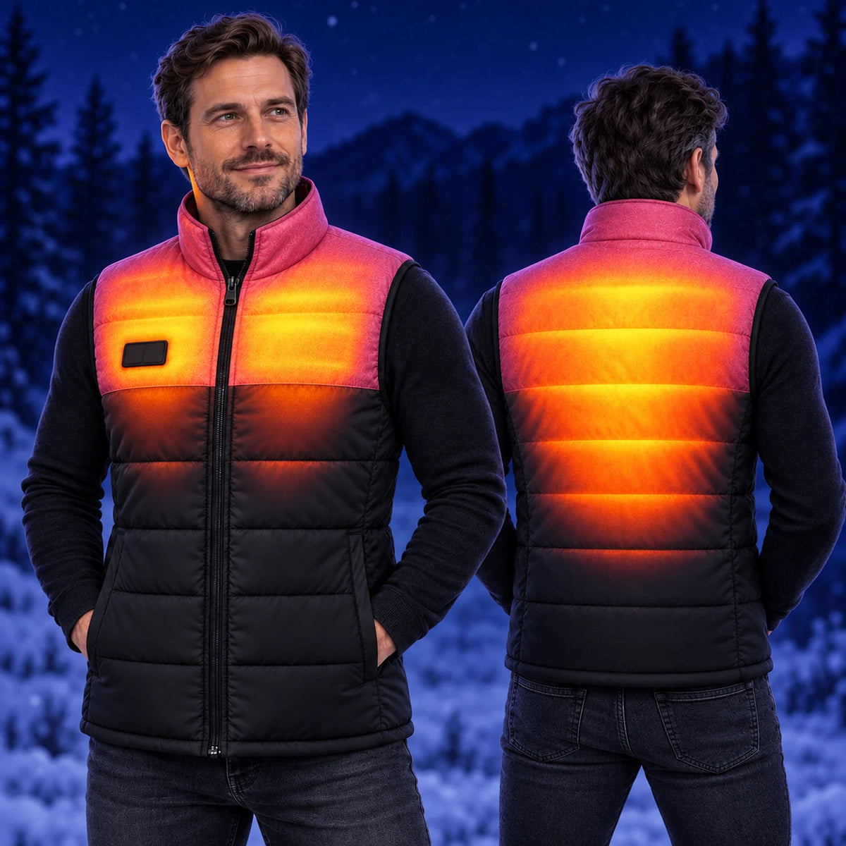 Vattert varmevest unisex PyreFit Rundor – varme på bryst og rygg