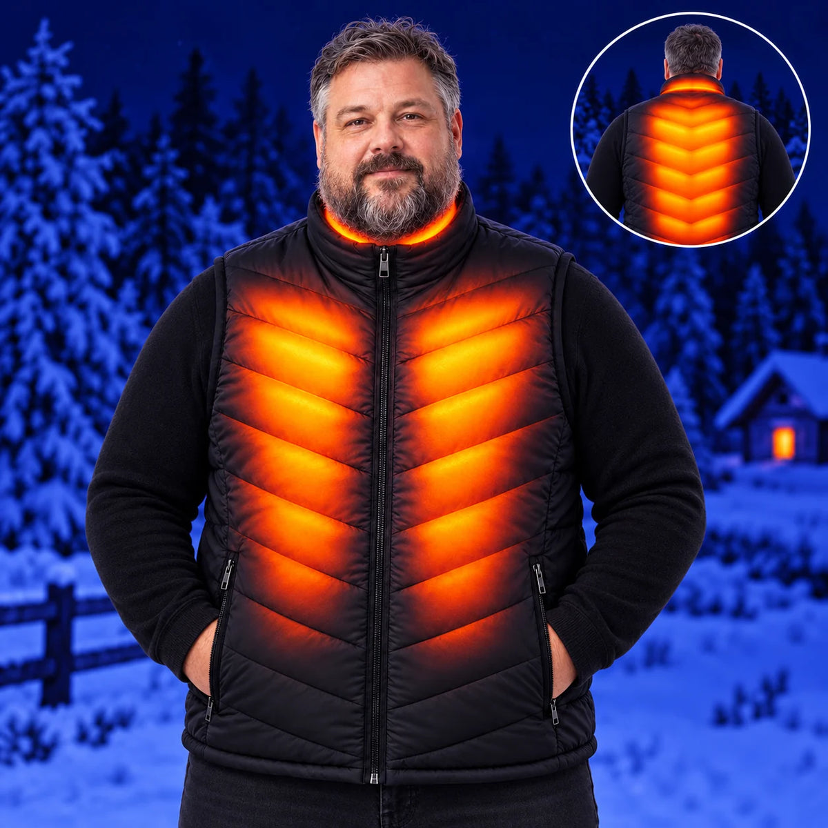 Varmevest unisex i store størrelser PyreFit Schattor – varme på bryst, nakke og rygg