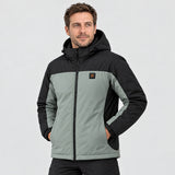 Oppvarmet parkas unisex PyreFit Schiefer, på modell, forfra