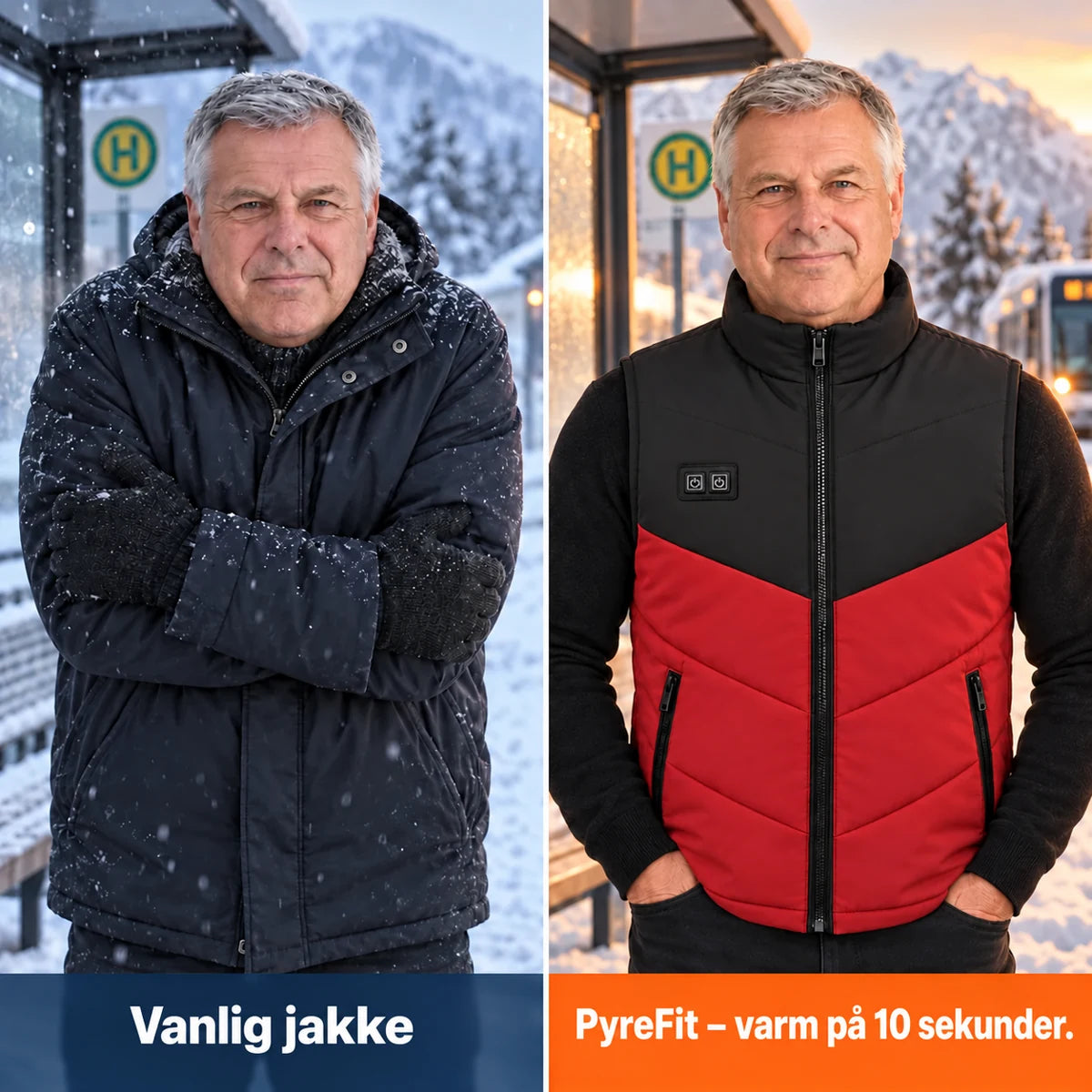 PyreFit Sherpor i rød – sammenligning