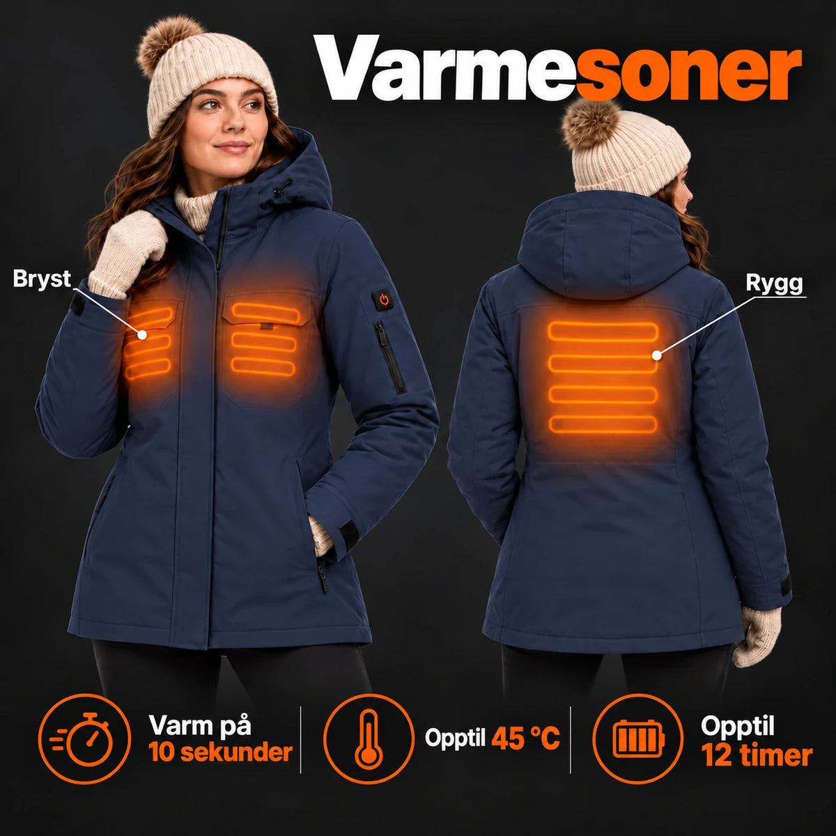 PyreFit Terrano i marineblå – varmesoner