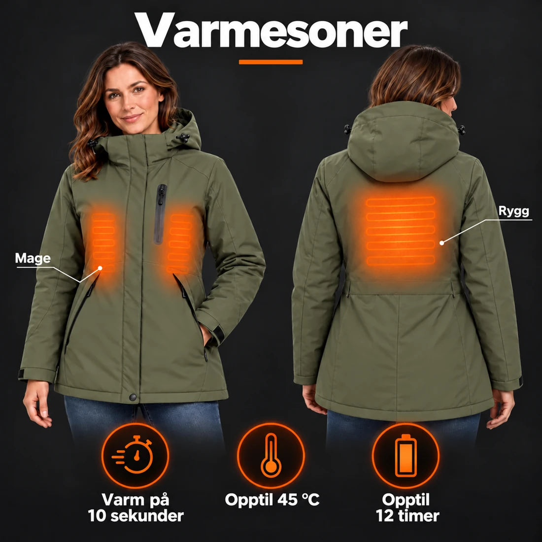 PyreFit Traverso i khaki – varmesoner