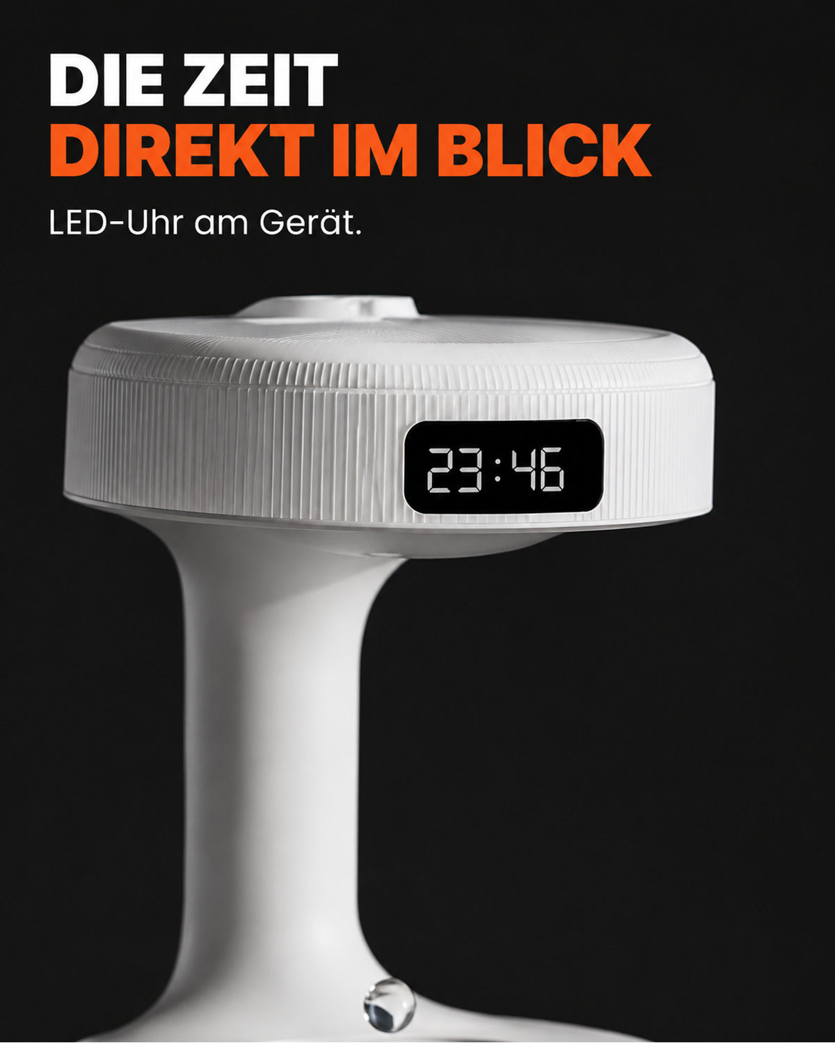 Luftfukter med dråpeeffekt og LED-klokke – produktbilde 4