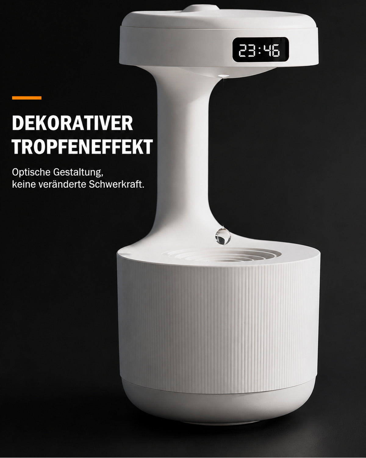 Luftfukter med dråpeeffekt og LED-klokke – produktbilde 5