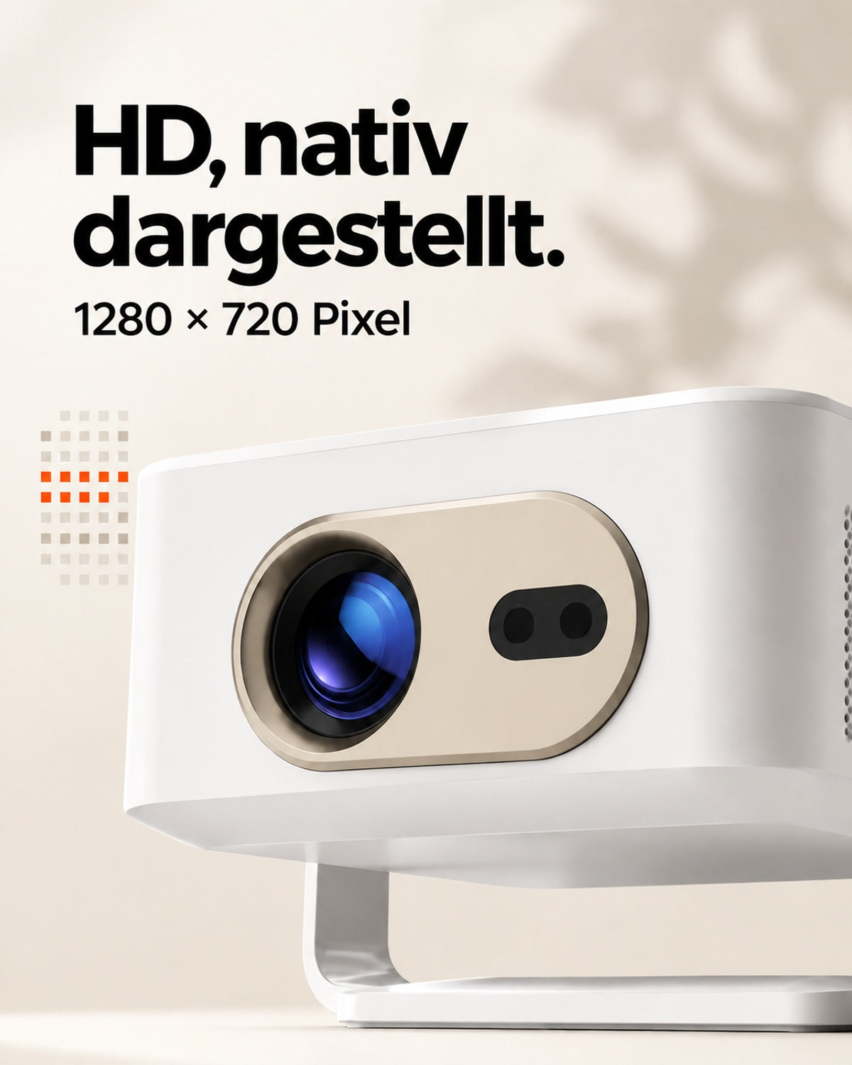 Miniprojektor – HD, naturlig oppløsning.