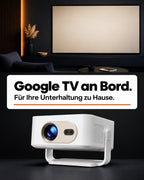 Miniprojektor – Google TV om bord.