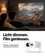Miniprojektor – demp lyset. Nyt filmen.
