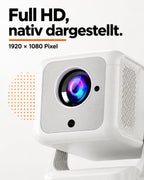 Miniprojektor – Full HD, naturlig oppløsning.