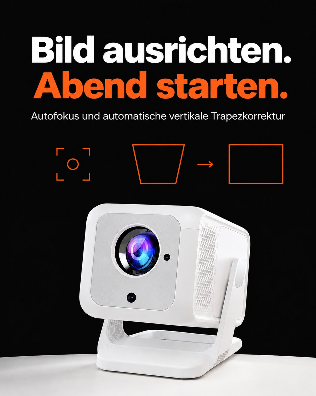 Miniprojektor – juster bildet. Start kvelden.