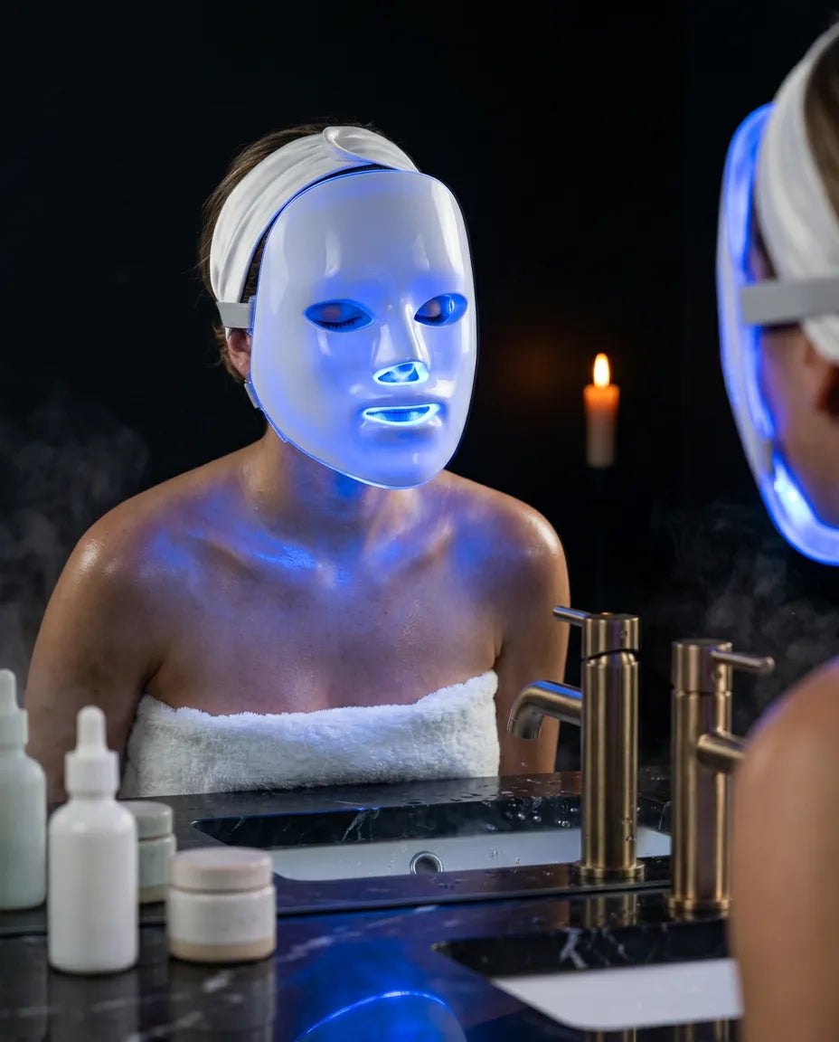 LED-ansiktsmaske for hjemmet – flere lysmoduser for rolig hudpleie om kvelden – produktbilde 3