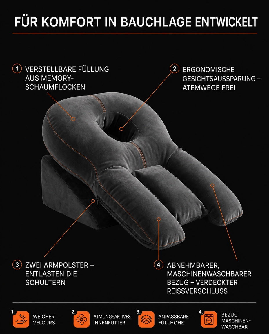 Magesoverpute med justerbar fyll – memoryskum for trykkfri hvile – produktbilde 8